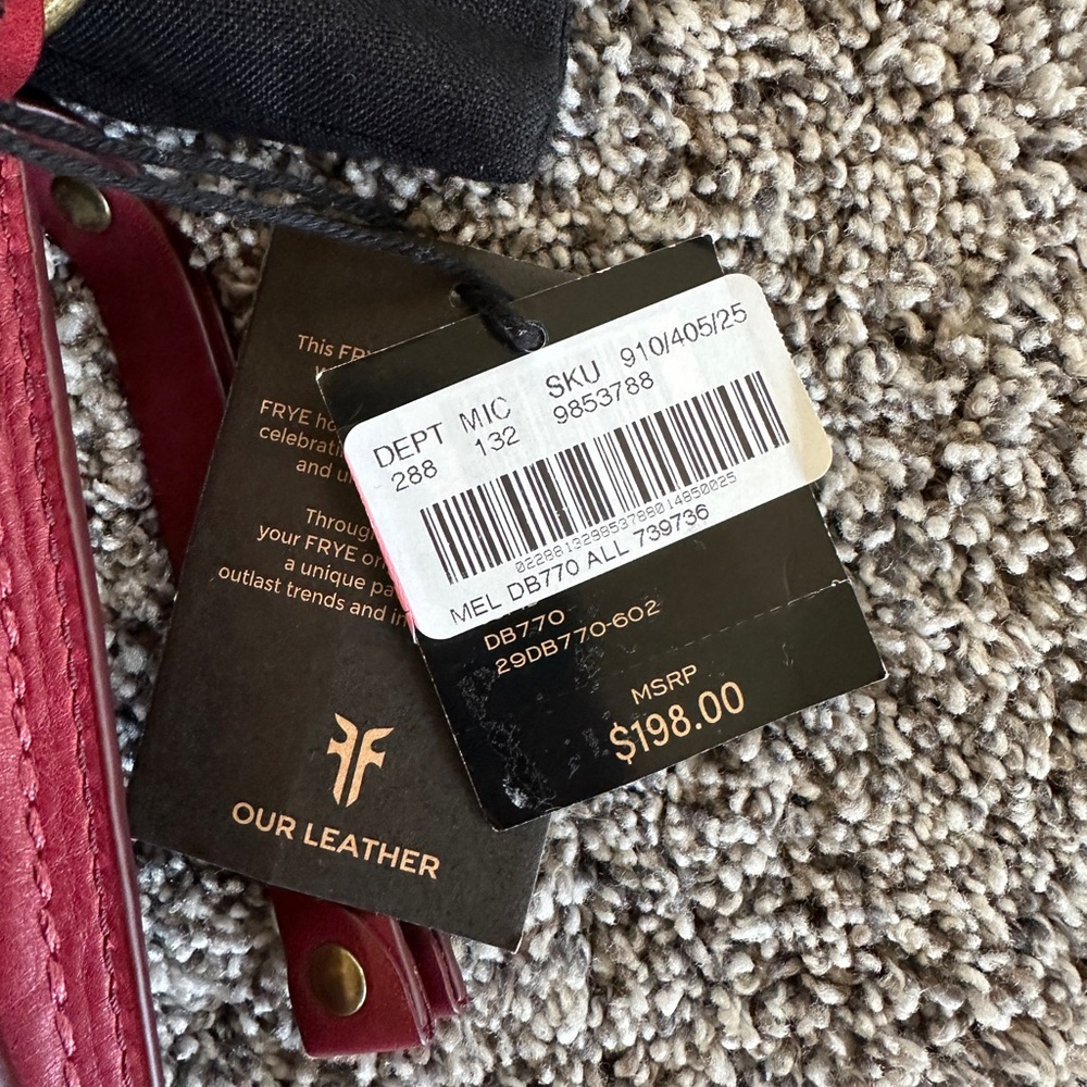 Frye (Melissa) Red Leather Crossbody Bag - Picture 3 of 7